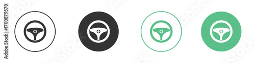 Steering wheel icons collection in flat style. icon vector design