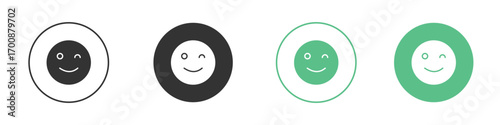Smile wink icons collection in flat style. icon vector design