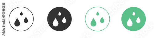 Raindrops icons collection in flat style. icon vector design