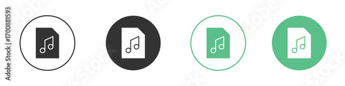 Music File icons collection in flat style. icon vector design