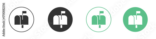 Mailbox icons collection in flat style. icon vector design