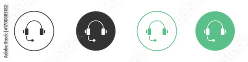 Headset icons collection in flat style. icon vector design