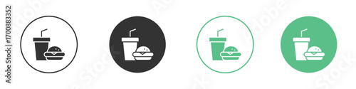 Hamburger soda icons collection in flat style. icon vector design