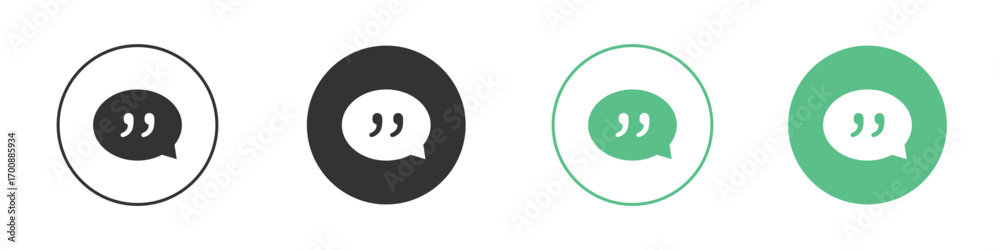 Obraz premium Comment quote icons collection in flat style. icon vector design