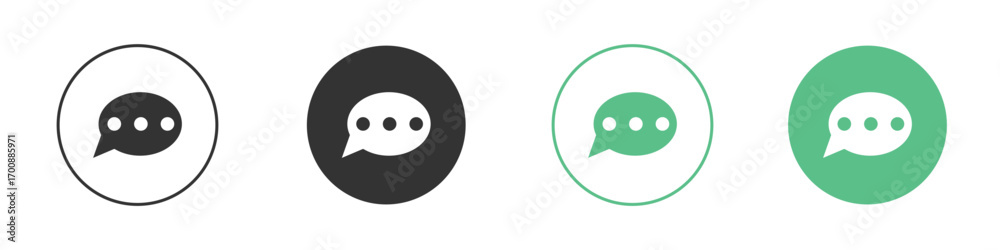 Fototapeta premium Comment icons collection in flat style. icon vector design