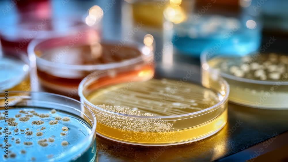Fermentation Mixture Mixedculture fermentation examined in medium shot showcasing diverse ...