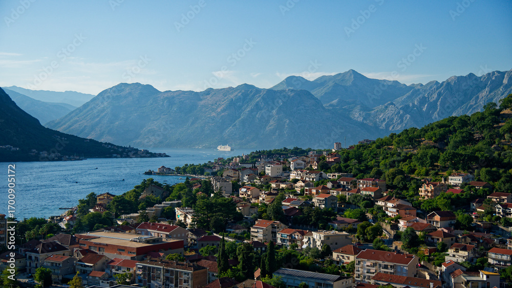Fototapeta premium view on kotor bay from kotor town