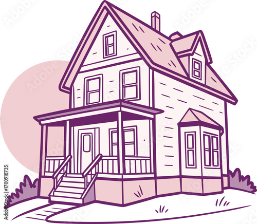 Charming Victorian Style Family Home With Welcoming Front Porch And Lush Landscaping Ideal For Suburban Living