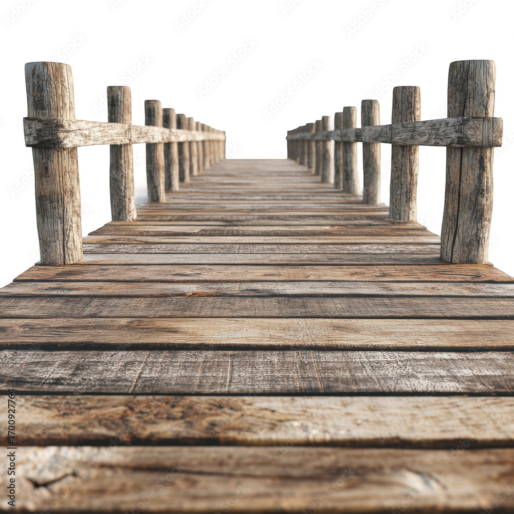 Obraz premium Wooden bridge with a transparent background