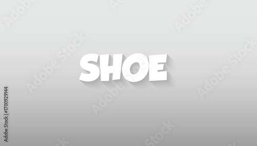 This graphic piece steps forward with a modern and stylish take on the word "SHOE," using a typographic design that is both sturdy and playfully chic. The letters, rendered in a fresh, clean white, ar