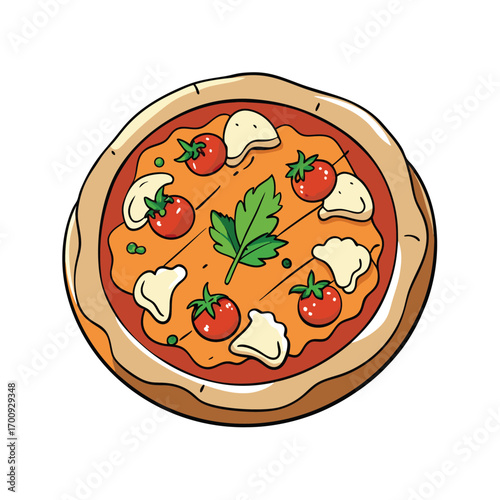 Delicious bbq chicken pizza with fresh herbs and savory sauce