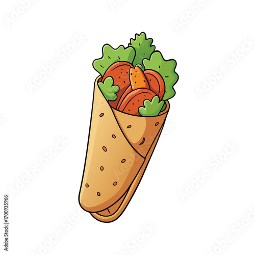 Delicious chicken strip wrap with fresh lettuce and creamy dressing