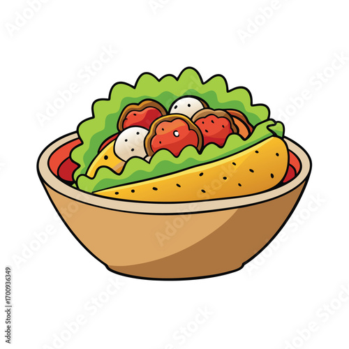 Delicious chicken taco bowl with fresh toppings and zesty salsa