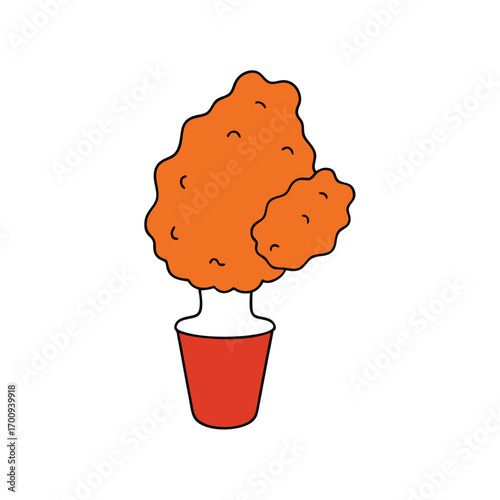 Crispy fried chicken drumsticks with dipping sauce illustration
