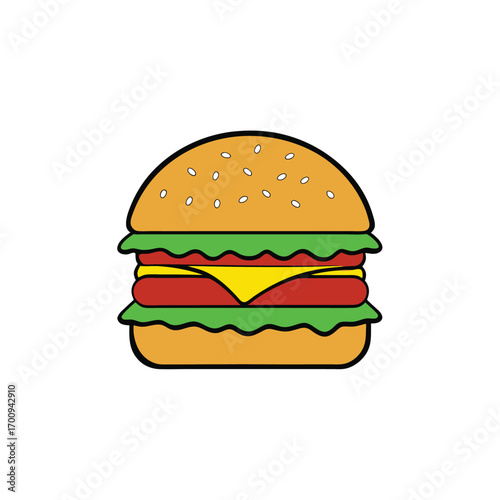 Delicious double cheeseburger with fresh lettuce and ripe tomato