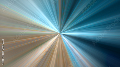 4K abstract digital art featuring a radial blur effect with a central point of focus, radiating outwards. Dynamic picture with motion and speed effect.