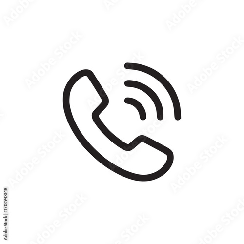 Illustration of a telephone the simple line art design conveys themes of communication, contact, and connection, suitable for icons and minimalist designs