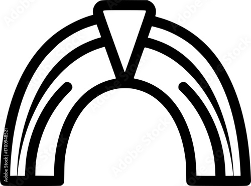 Keystone arch outline icon vector
