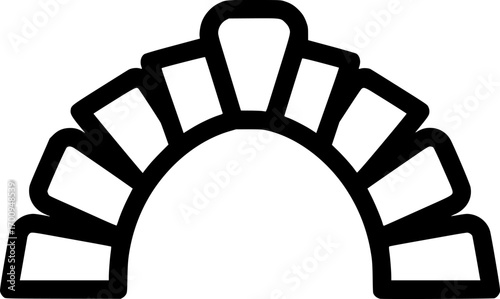 Keystone arch outline icon vector
