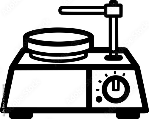 Magnetic stirrer hot plate outline icon vector
