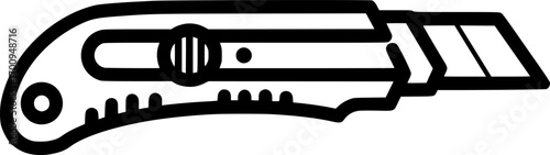 Utility knife outline icon vector
