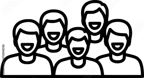 People laughing together outline icon vector
