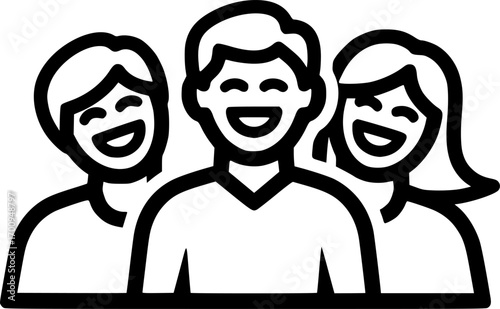 People laughing together outline icon vector
