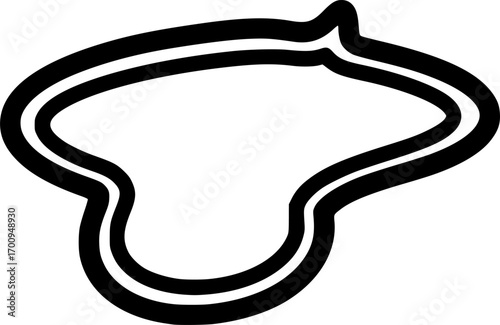 Lake pond outline icon vector

