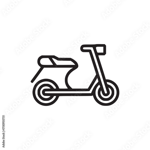 Illustration of a scooter this minimalist design captures the essence of urban mobility, perfect for transportation themes, travel blogs, or icon sets the clean lines and simple form make it versatile