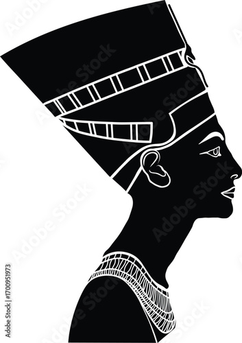 Black silhouette Nefertiti icon