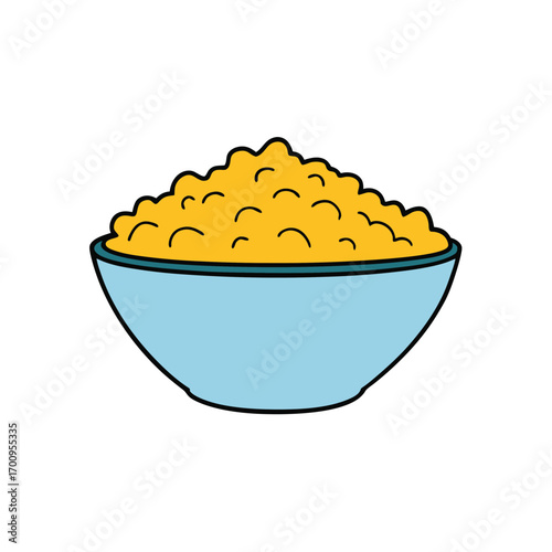 Delicious macaroni and cheese bowl with golden breadcrumbs banner