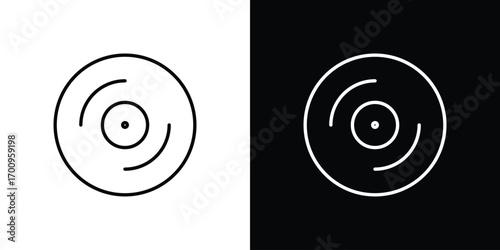 Vinyl icon logo black vector. suitable for any business website designs