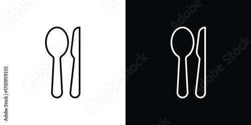 Utensils icon logo black vector. suitable for any business website designs