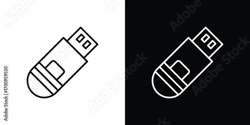 USB pendrive icon logo black vector. suitable for any business website designs