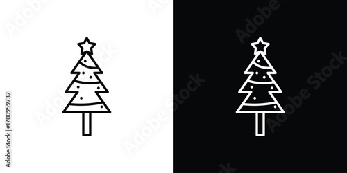 Tree christmas icon logo black vector. suitable for any business website designs