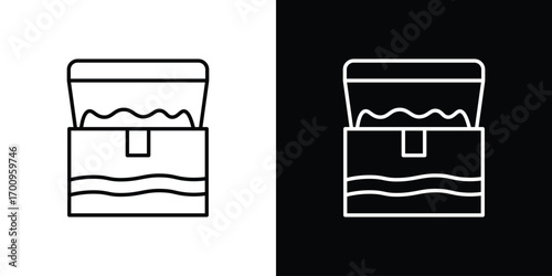 Treasure chest icon logo black vector. suitable for any business website designs