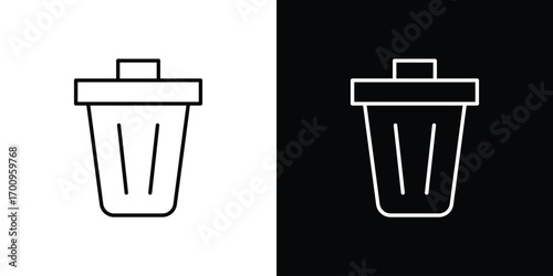 Trash icon logo black vector. suitable for any business website designs