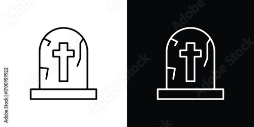 Tombstone icon logo black vector. suitable for any business website designs