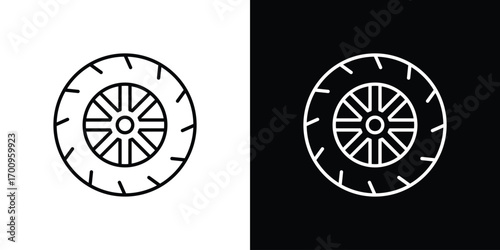 Tire icon logo black vector. suitable for any business website designs