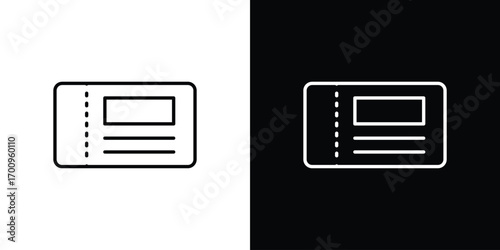 Ticket icon logo black vector. suitable for any business website designs