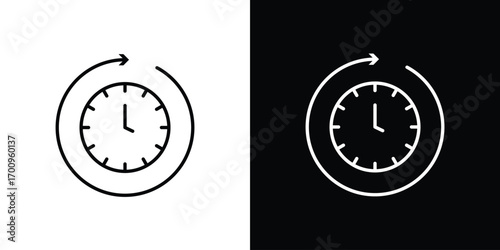 Time forward icon logo black vector. suitable for any business website designs