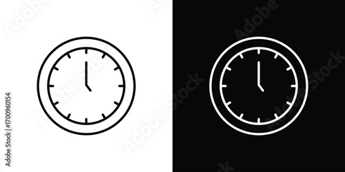 Time clock icon logo black vector. suitable for any business website designs
