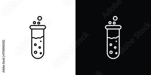 Test tube icon logo black vector. suitable for any business website designs