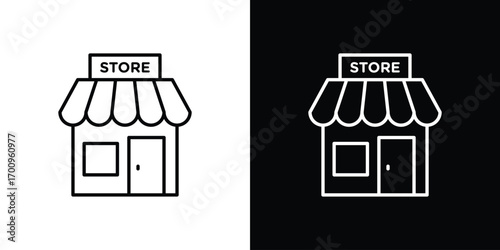 Store icon logo black vector. suitable for any business website designs