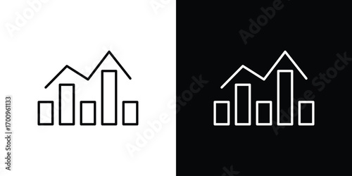 Stats icon logo black vector. suitable for any business website designs