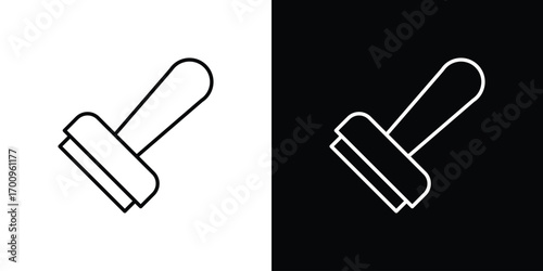 Stamp icon logo black vector. suitable for any business website designs