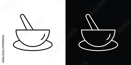 Soup icon logo black vector. suitable for any business website designs