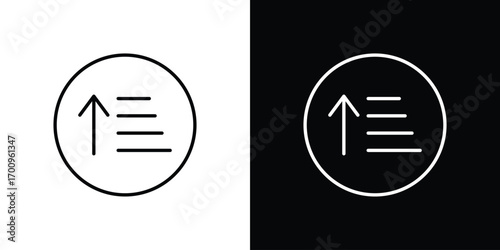 Sort amount up icon logo black vector. suitable for any business website designs