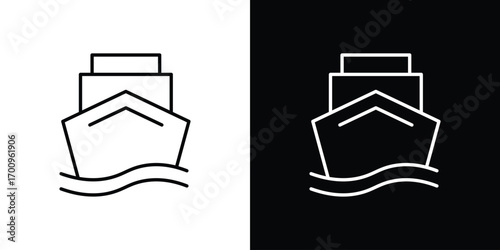 Ship icon logo black vector. suitable for any business website designs