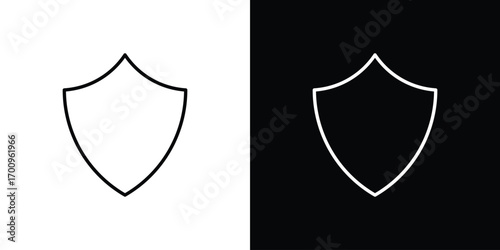 Shield icon logo black vector. suitable for any business website designs